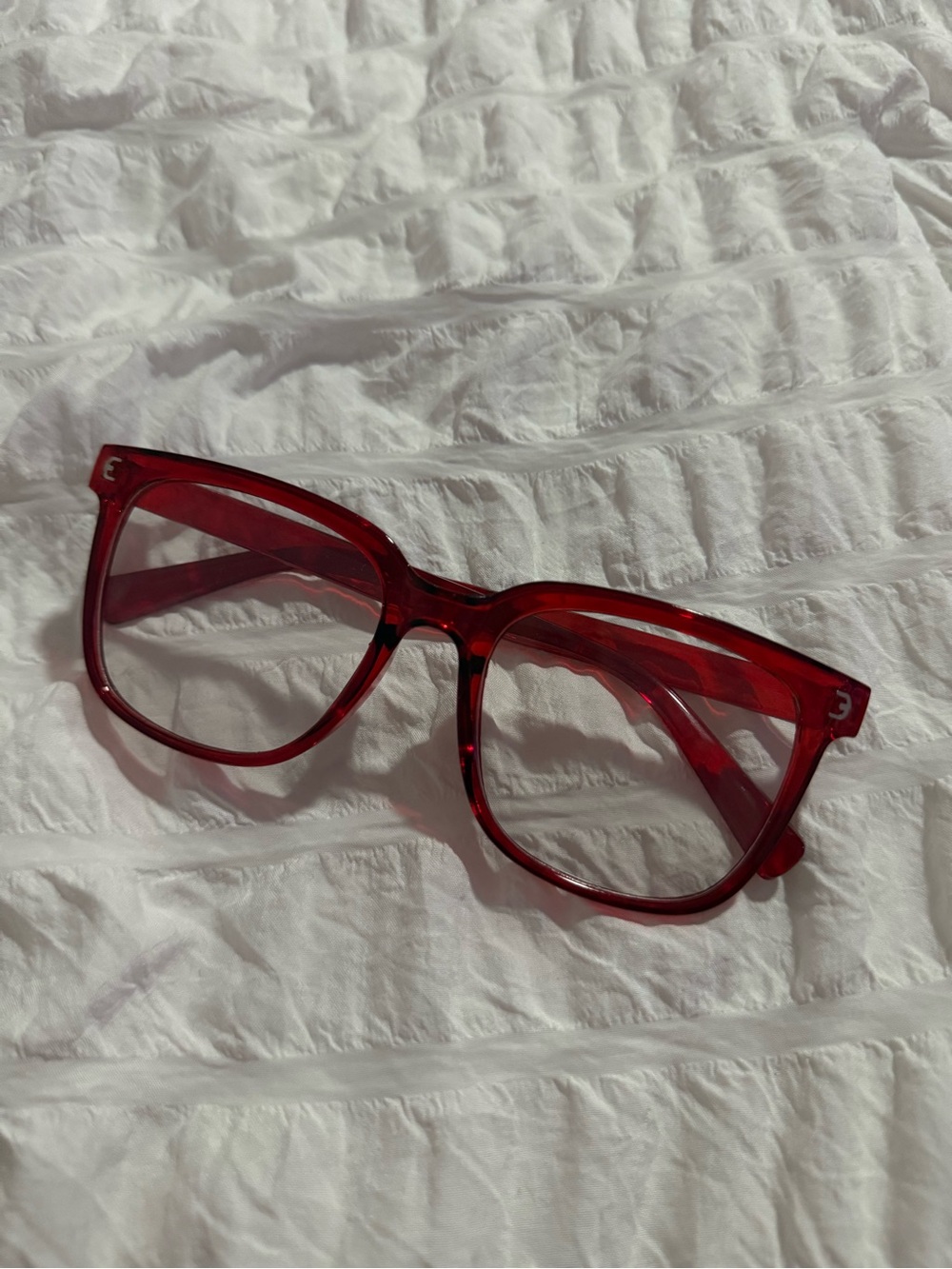 Red Transparent Fashion Reading Glasses (non prescription)